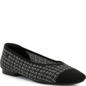 VIVAIA
Margot 2.0 Stretch Knit Plaid Flats black and white 11 tweed NWT in‎ box